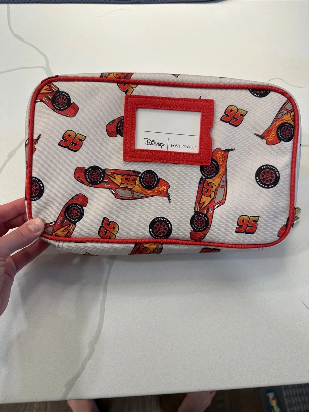 NWT Posh Peanut Disney Pixar cars lightning McQueen lunch bag tote 🏁🏎️❤️